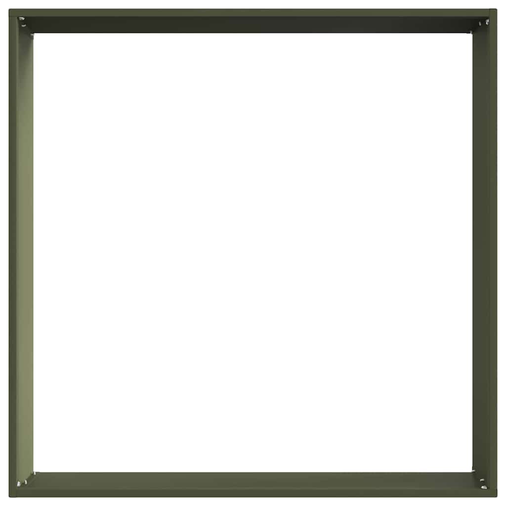 Rasenkante 60 x 60 x 13 cm Stahl Olivgrün