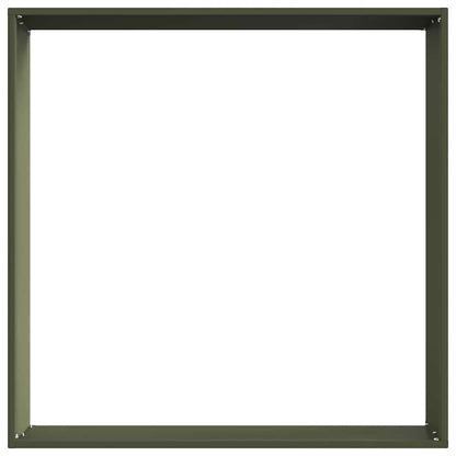 Rasenkante 6 stk. 60 x 60 x 13 cm Stahl Olivgrün