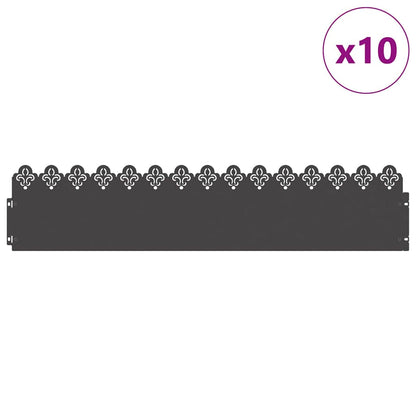 Rasenkanten 10 stk. 103 x 0,05 x 22 cm Stahl Schwarz