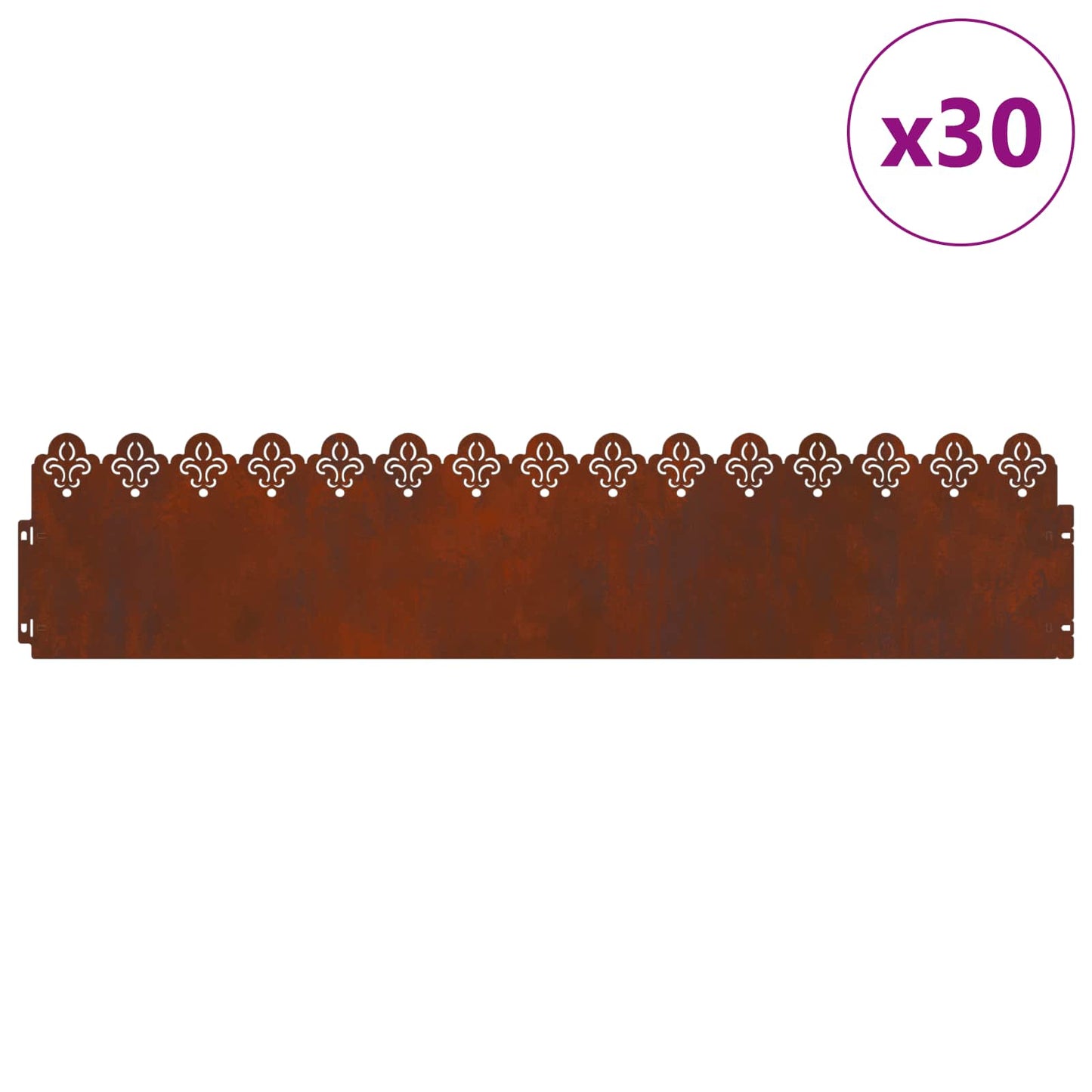 Rasenkanten 30 stk. 103 x 0,05 x 22 cm Wetterfeststahl