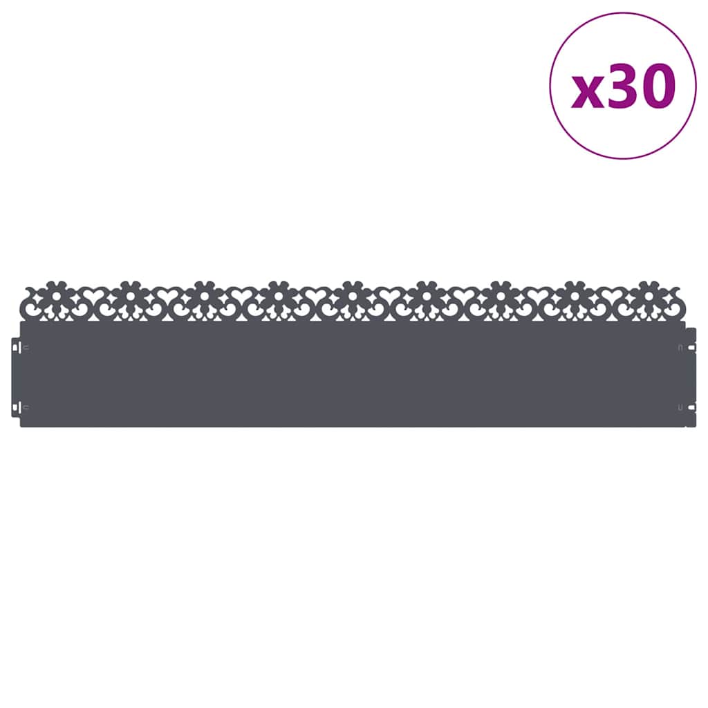 Rasenkanten 30 stk. 103 x 0,05 x 22 cm Stahl Anthrazit