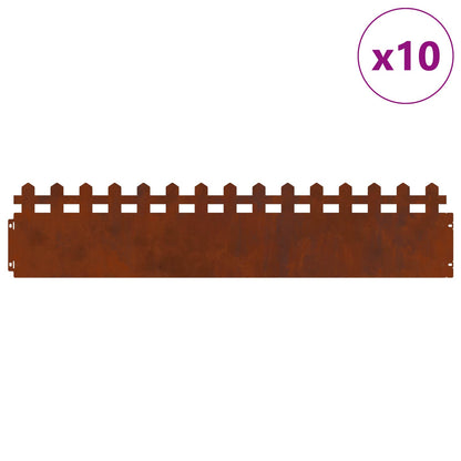 Rasenkanten 10 stk. 103 x 0,05 x 22 cm Wetterfeststahl