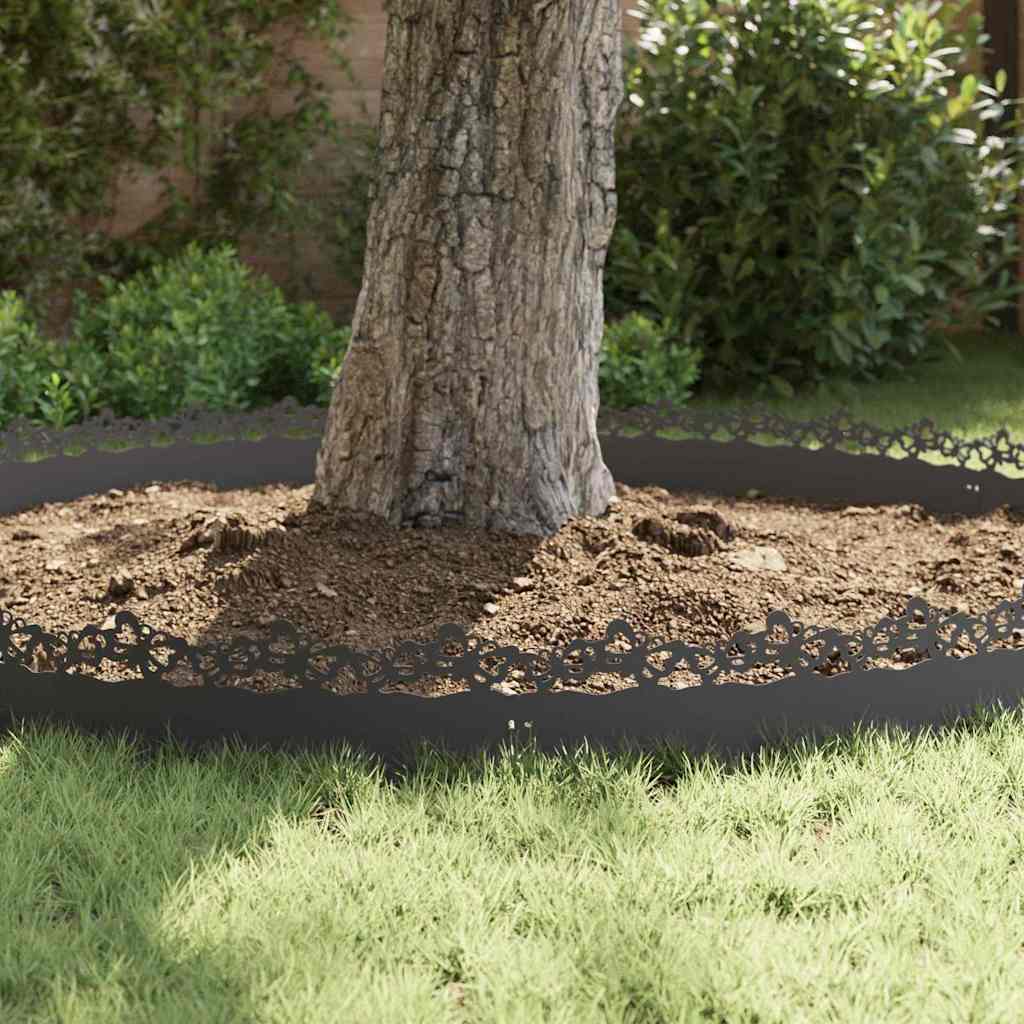 Rasenkanten 10 stk. 103 x 0,05 x 22 cm Stahl Schwarz