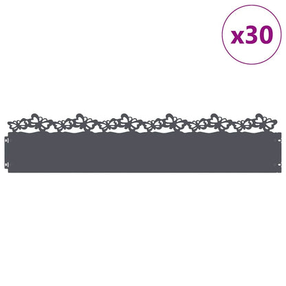 Rasenkanten 30 stk. 103 x 0,05 x 22 cm Stahl Anthrazit