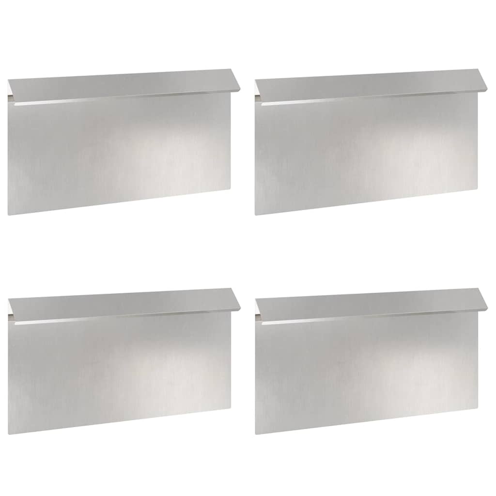 Schneckenzaun 4 stk. 50 x 3,5 x 25 cm Edelstahl Silber