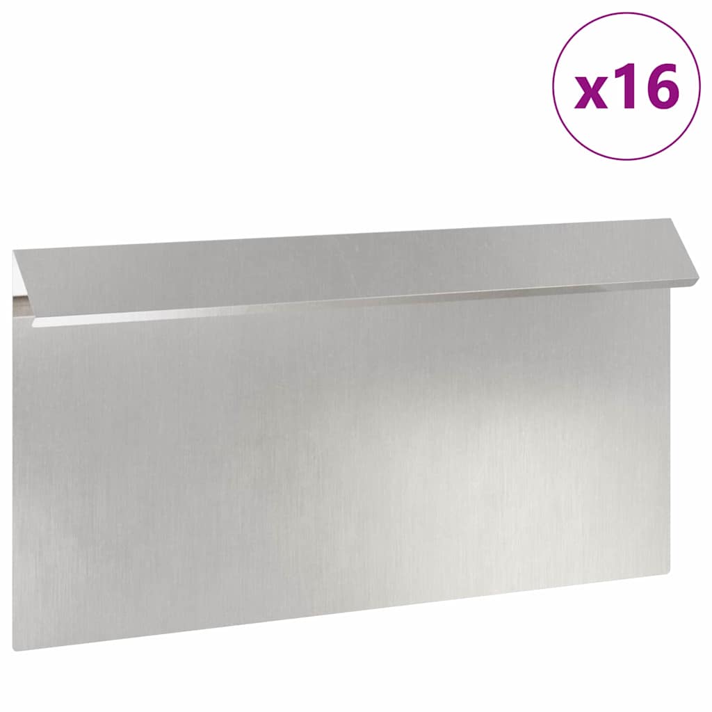 Schneckenzaun 16 stk. 50 x 3,5 x 25 cm Edelstahl Silber