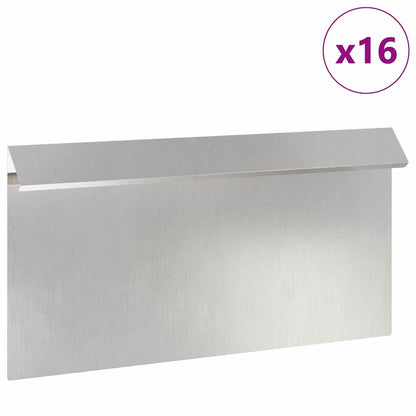 Schneckenzaun 16 stk. 50 x 3,5 x 25 cm Edelstahl Silber