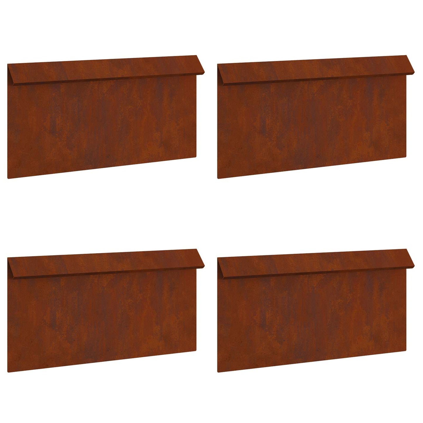 Schneckenzaun 4 stk. 50 x 3,5 x 25 cm Wetterfeststahl Rostoptik
