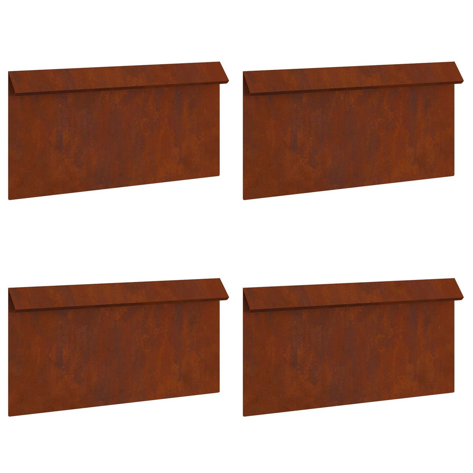 Schneckenzaun 4 stk. 50 x 3,5 x 25 cm Wetterfeststahl Rostoptik