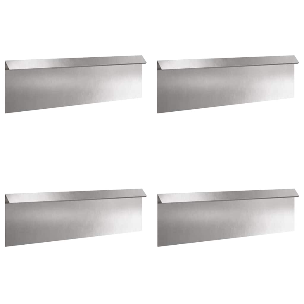 Schneckenzaun 4 stk. 100 x 3,5 x 25 cm Edelstahl Silber