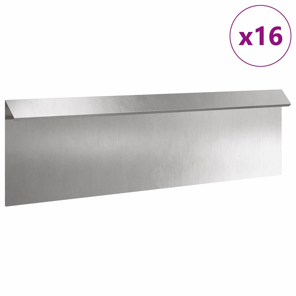 Schneckenzaun 16 stk. 100 x 3,5 x 25 cm Edelstahl Silber