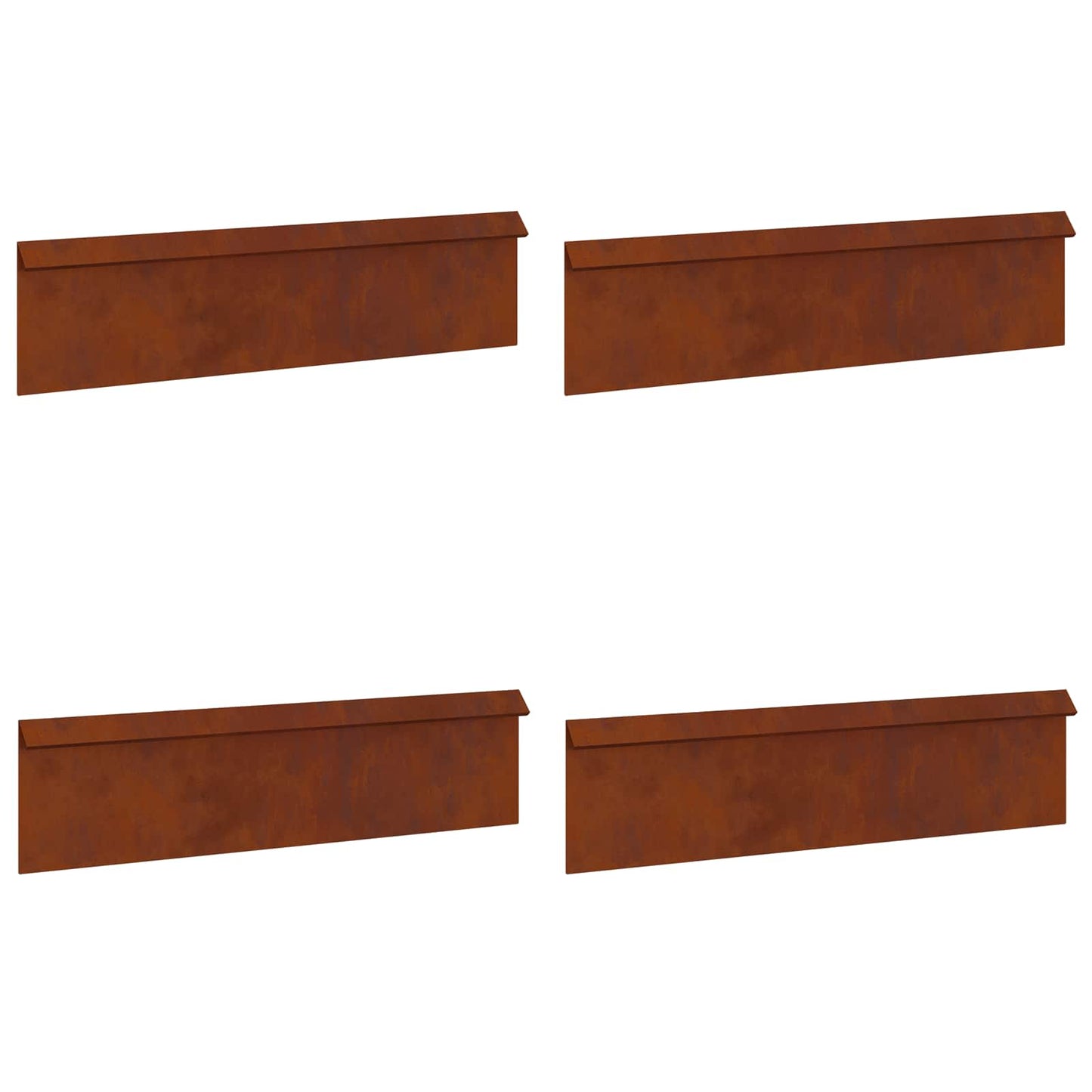 Schneckenzaun 4 stk. 100 x 3,5 x 25 cm Wetterfeststahl