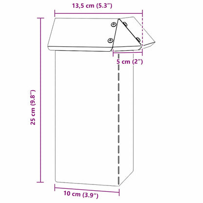 Schneckenzaun 13,5 x 13,5 x 25 cm Wetterfeststahl Rostoptik