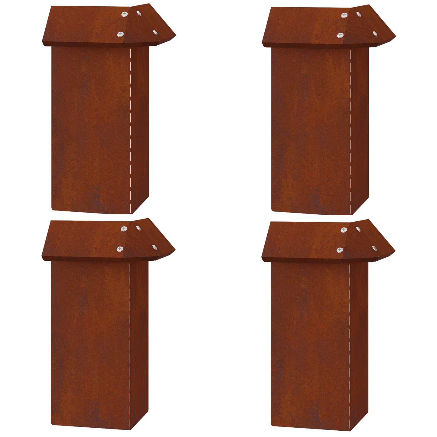 Schneckenzaun 4 stk. 13,5 x 13,5 x 25 cm Wetterfeststahl