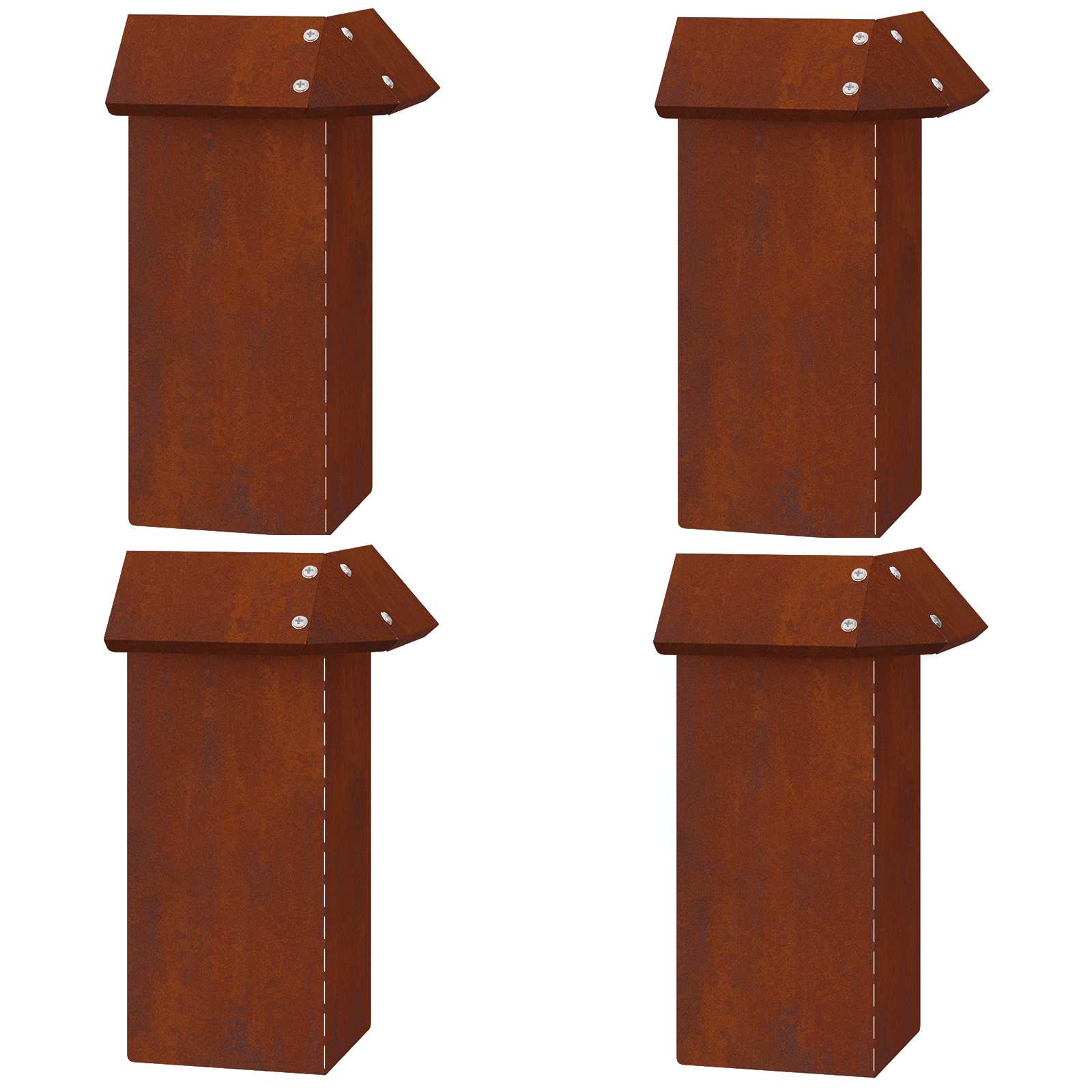 Schneckenzaun 4 stk. 13,5 x 13,5 x 25 cm Wetterfeststahl