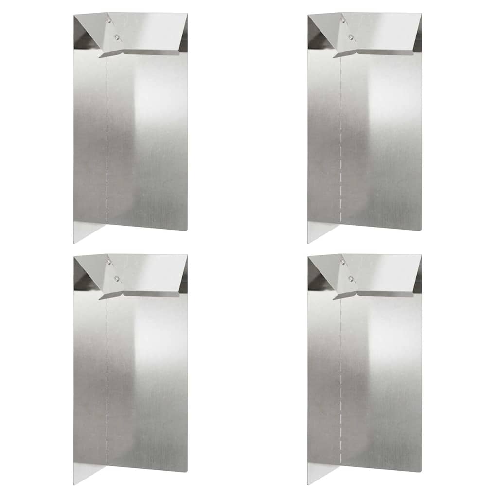 Schneckenzaun 4 stk. 10 x 10 x 25 cm Edelstahl Silber