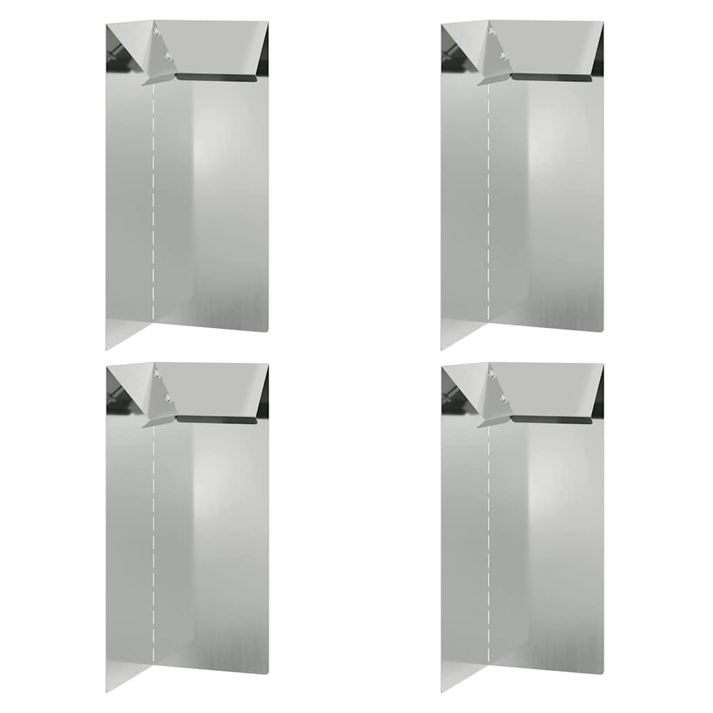 Schneckenzaun 4 stk. 10 x 10 x 25 cm Verzinkter Stahl Silber