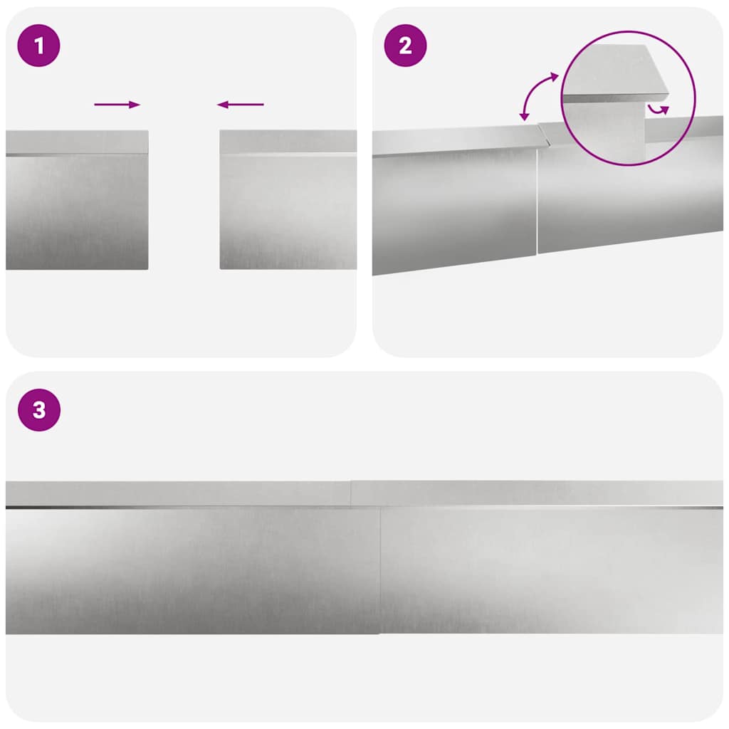 Schneckenzauns 8 stk. 100 x 3,5 x 25 cm Edelstahl Silber