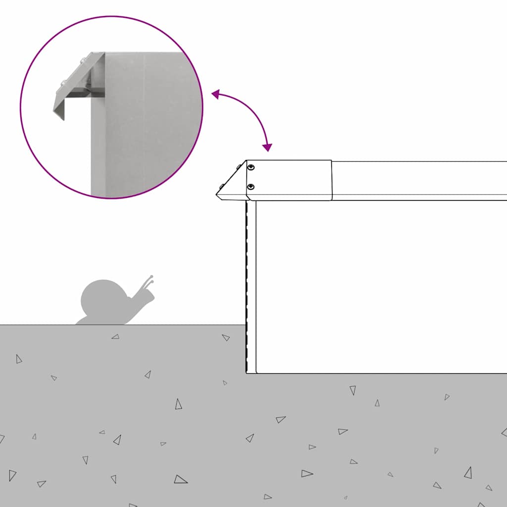 Schneckenzauns 8 stk. 100 x 3,5 x 25 cm Edelstahl Silber