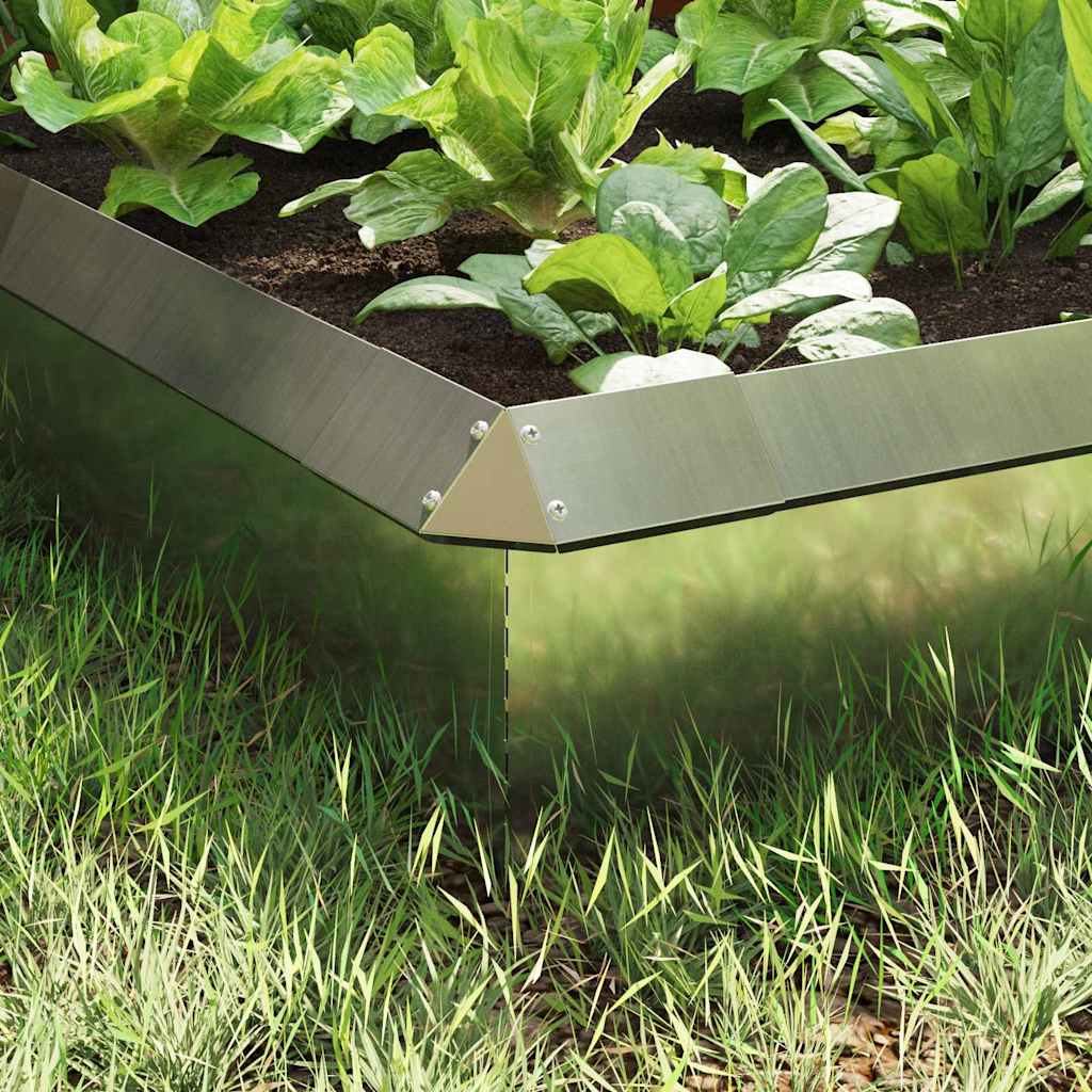 Schneckenzauns 8 stk. 100 x 3,5 x 25 cm Verzinkter Stahl Silber