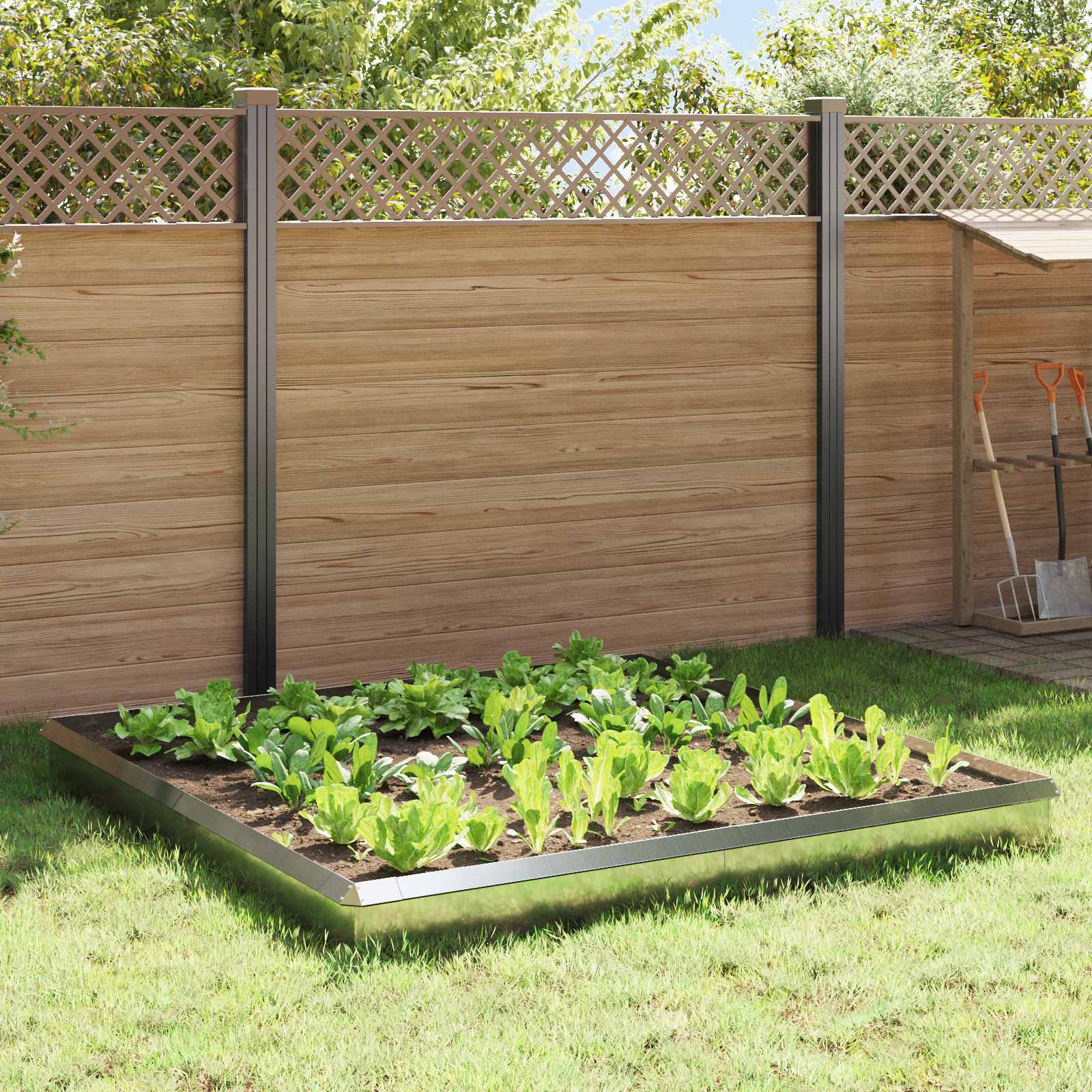 Schneckenzauns 12 stk. 100 x 3,5 x 25 cm Verzinkter Stahl