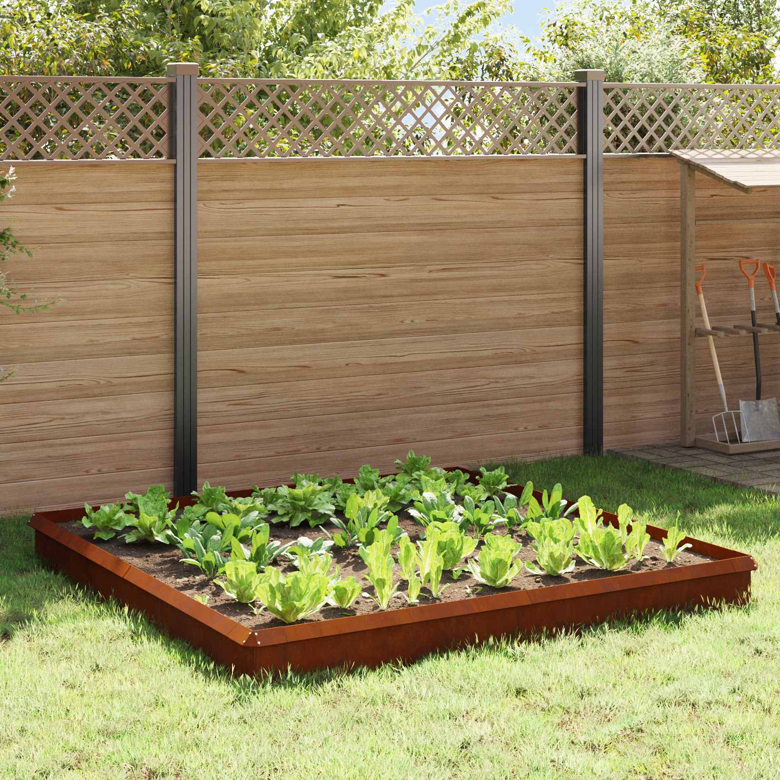 Schneckenzauns 12 stk. 100 x 3,5 x 25 cm Wetterfeststahl Rostig