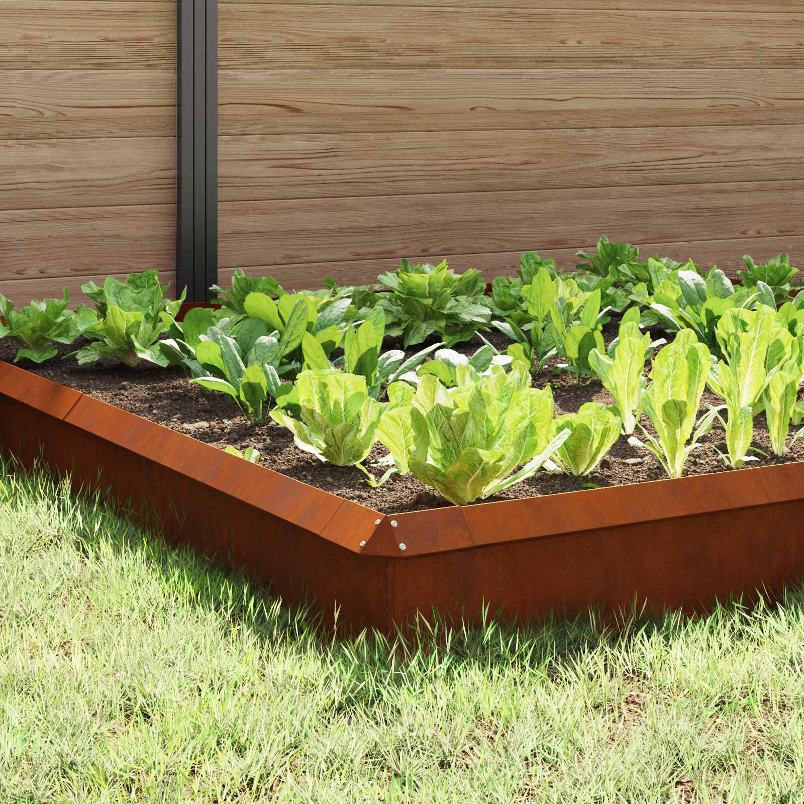 Schneckenzauns 12 stk. 100 x 3,5 x 25 cm Wetterfeststahl Rostig