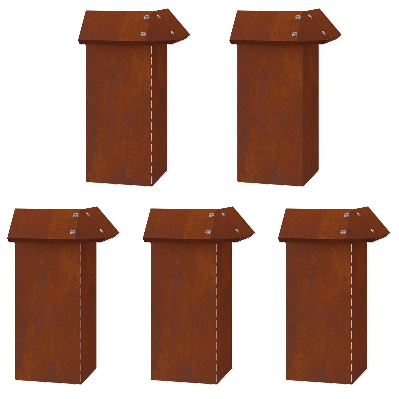 Schneckenzauns 16 stk. 100 x 3,5 x 25 cm Wetterfeststahl Rostig