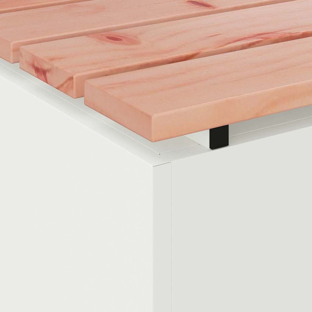Gartenbank Weiß 60 x 40 x 43 cm Solid Douglas Wood and Steel