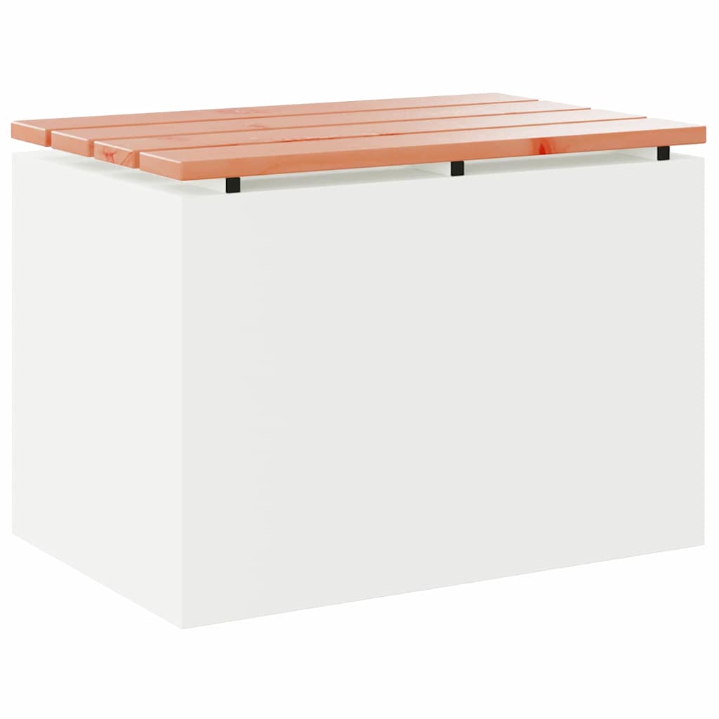 Gartenbank Weiß 60 x 40 x 43 cm Solid Douglas Wood and Steel