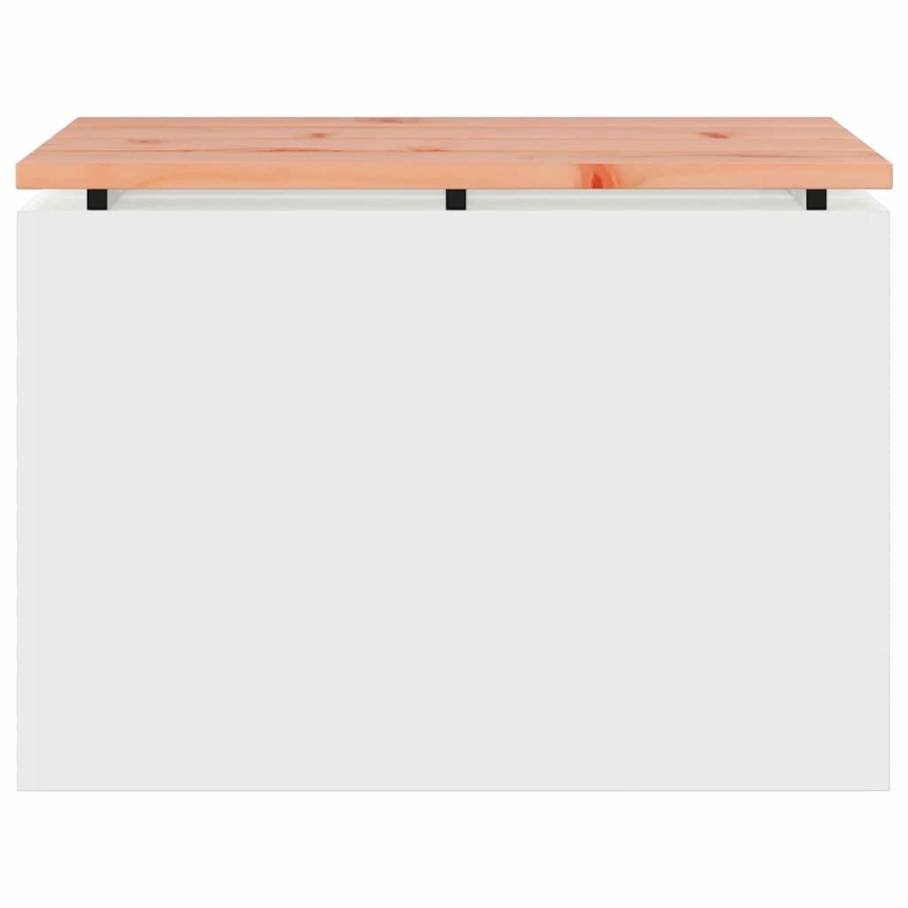 Gartenbank Weiß 60 x 40 x 43 cm Solid Douglas Wood and Steel