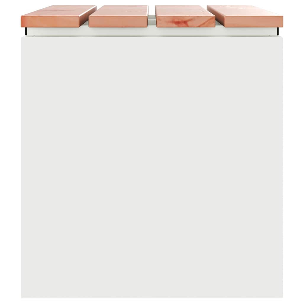 Gartenbank Weiß 60 x 40 x 43 cm Solid Douglas Wood and Steel