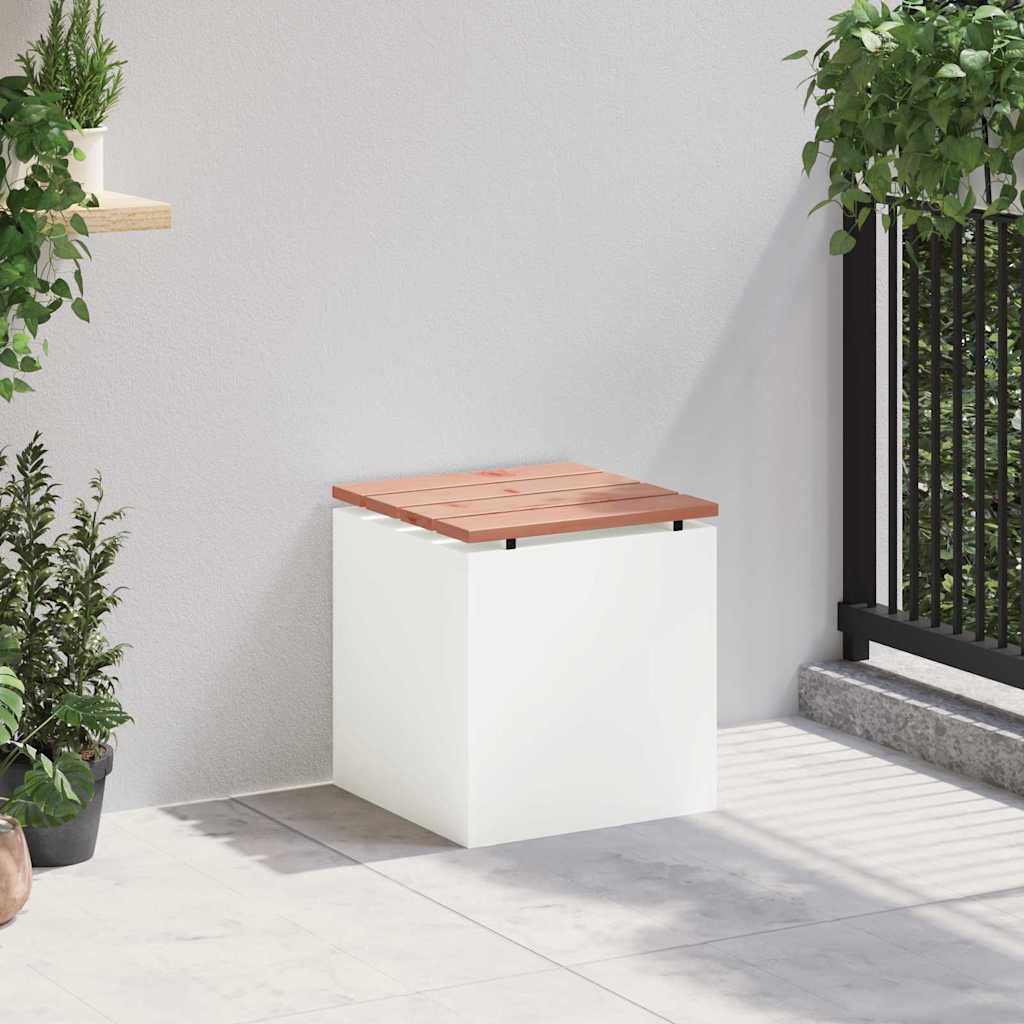 Gartenbank Weiß 40 x 40 x 43 cm Solid Douglas Wood and Steel