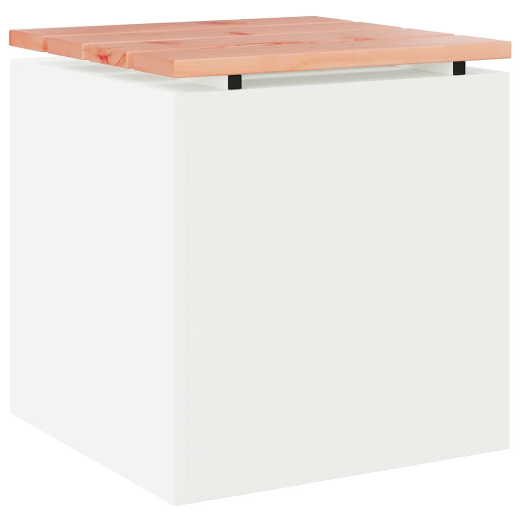 Gartenbank Weiß 40 x 40 x 43 cm Solid Douglas Wood and Steel