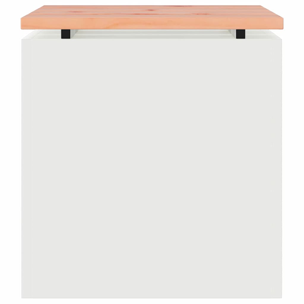Gartenbank Weiß 40 x 40 x 43 cm Solid Douglas Wood and Steel