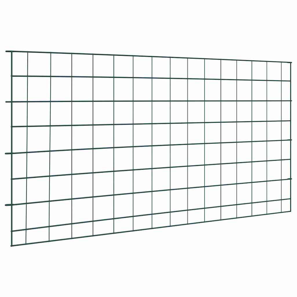 Teichzaun Set 5 stk. 100 x 50 cm Stahl Grün