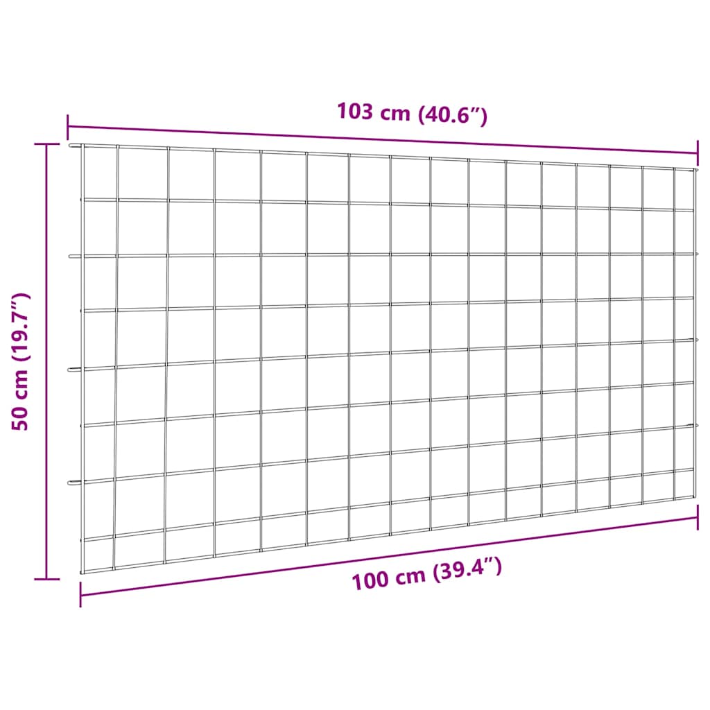 Teichzaun Set 5 Stk. 100 x 50 cm Stahl Grün