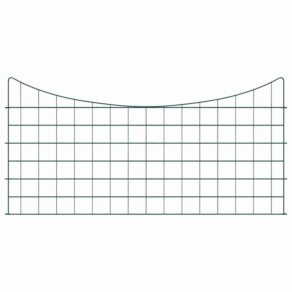 Teichzaun Set 5 Stk. 100 x 50 cm Stahl Grün