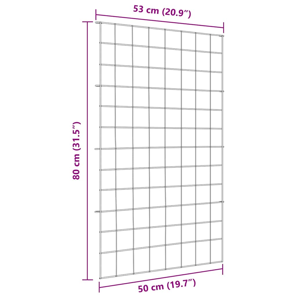 Teichzaun Set 8 stk. 50 x 80 cm Stahl Grün