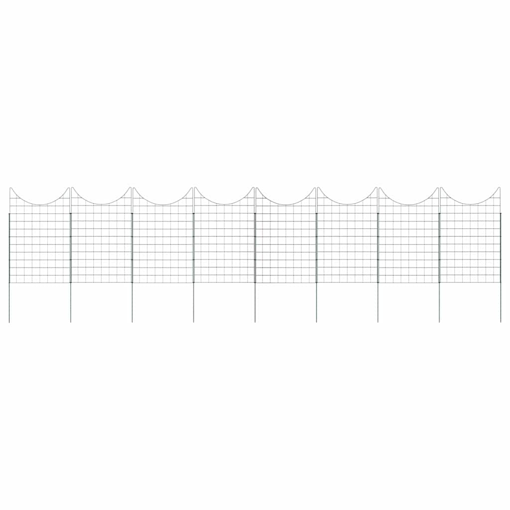 Teichzaun Set 8 Stk. 50 x 80 cm Stahl Grün