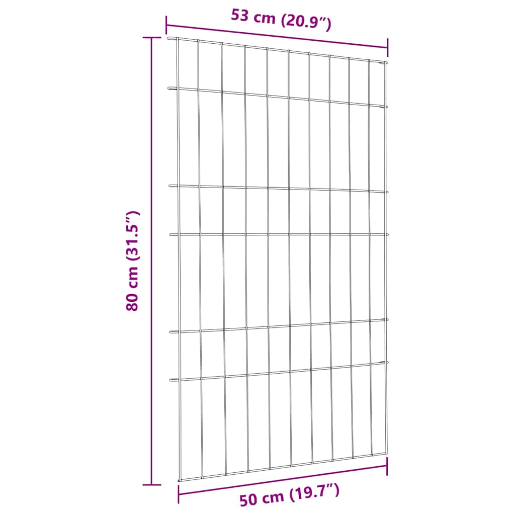 Teichzaun Set 8 Stk. 50 x 80 cm Stahl Grün