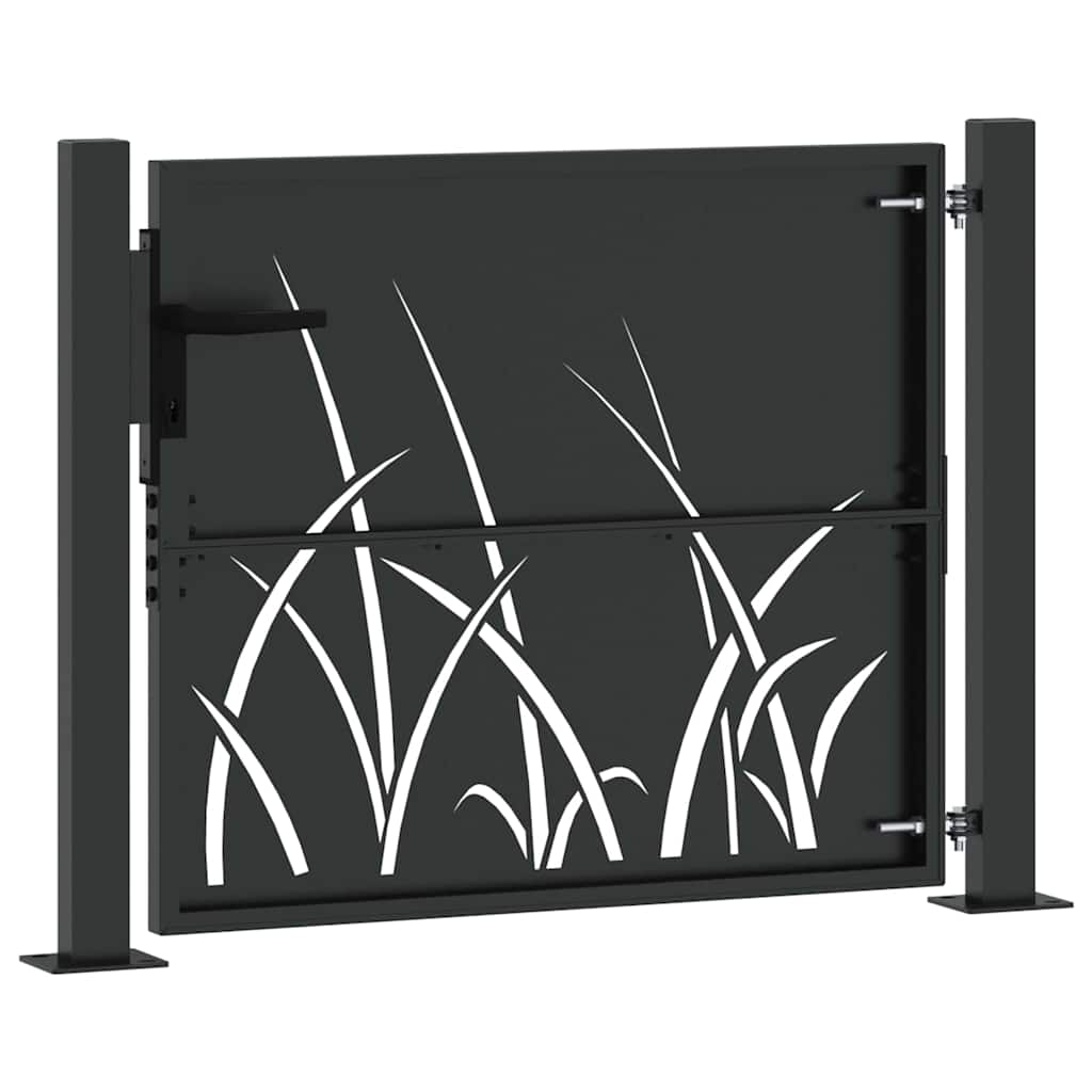 Gartentor 110 x 105 cm Pulverbeschichteter Stahl Abschließbar