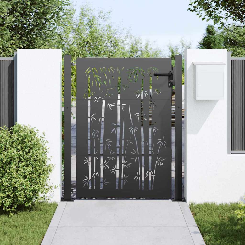 Gartentor 110 x 130 cm Pulverbeschichteter Stahl Abschließbar