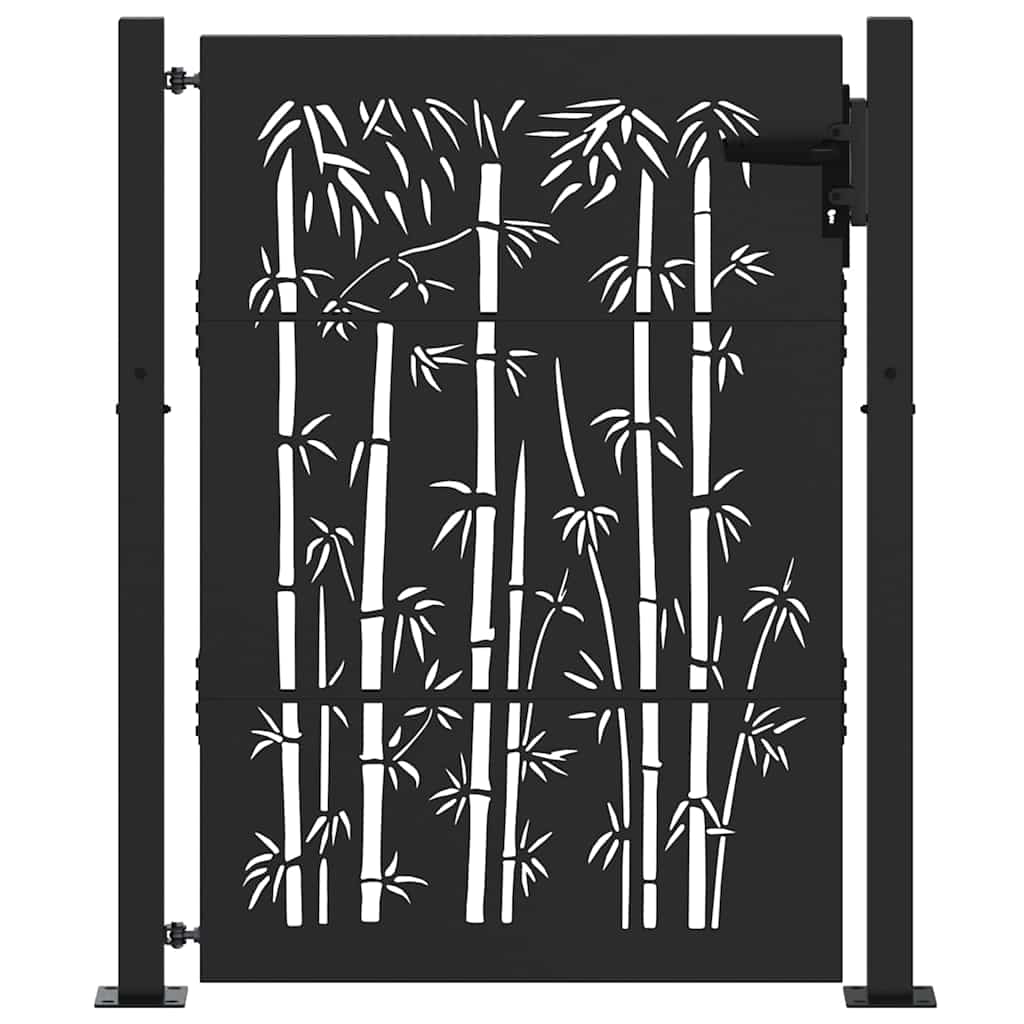 Gartentor 110 x 130 cm Pulverbeschichteter Stahl Abschließbar