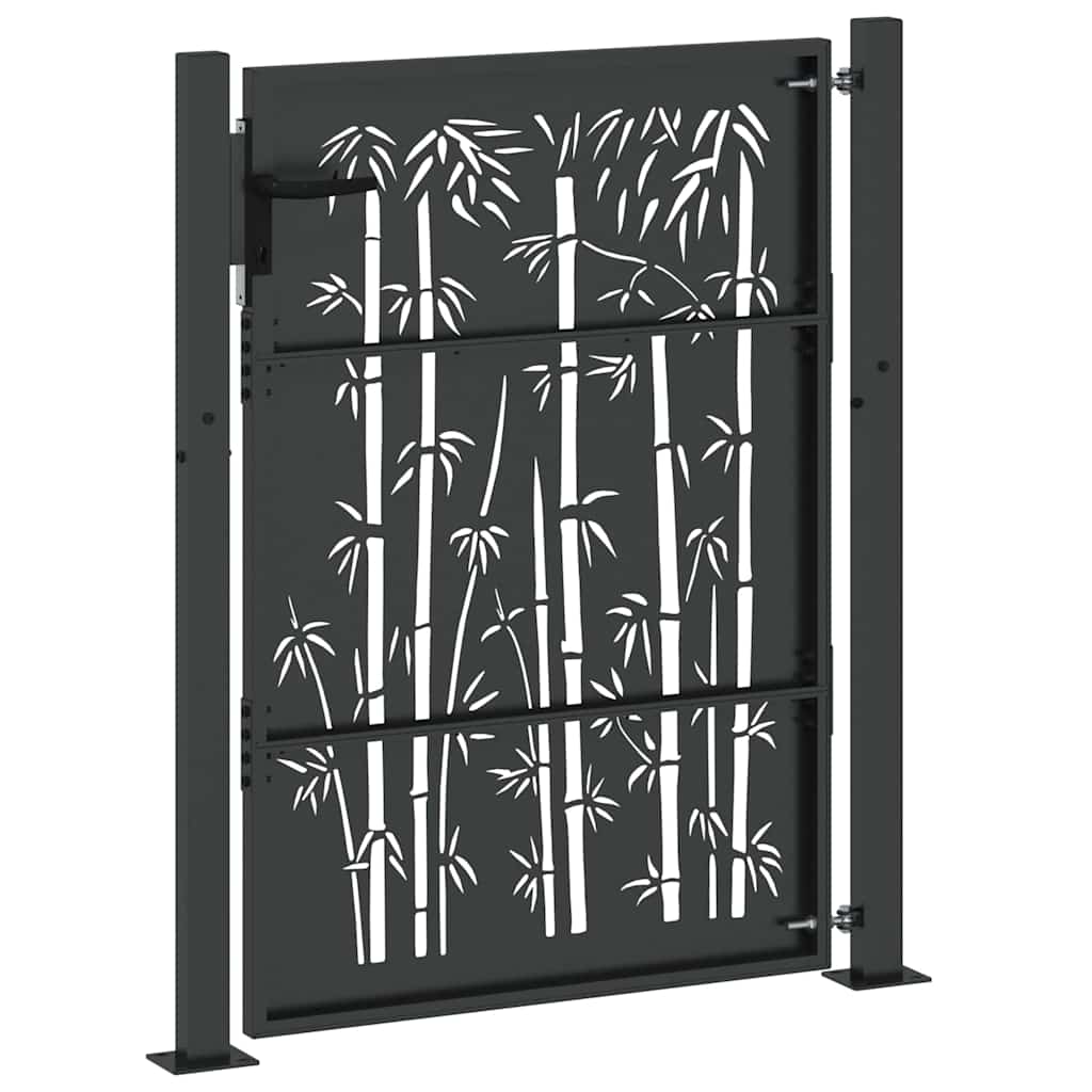 Gartentor 110 x 155 cm Pulverbeschichteter Stahl Abschließbar