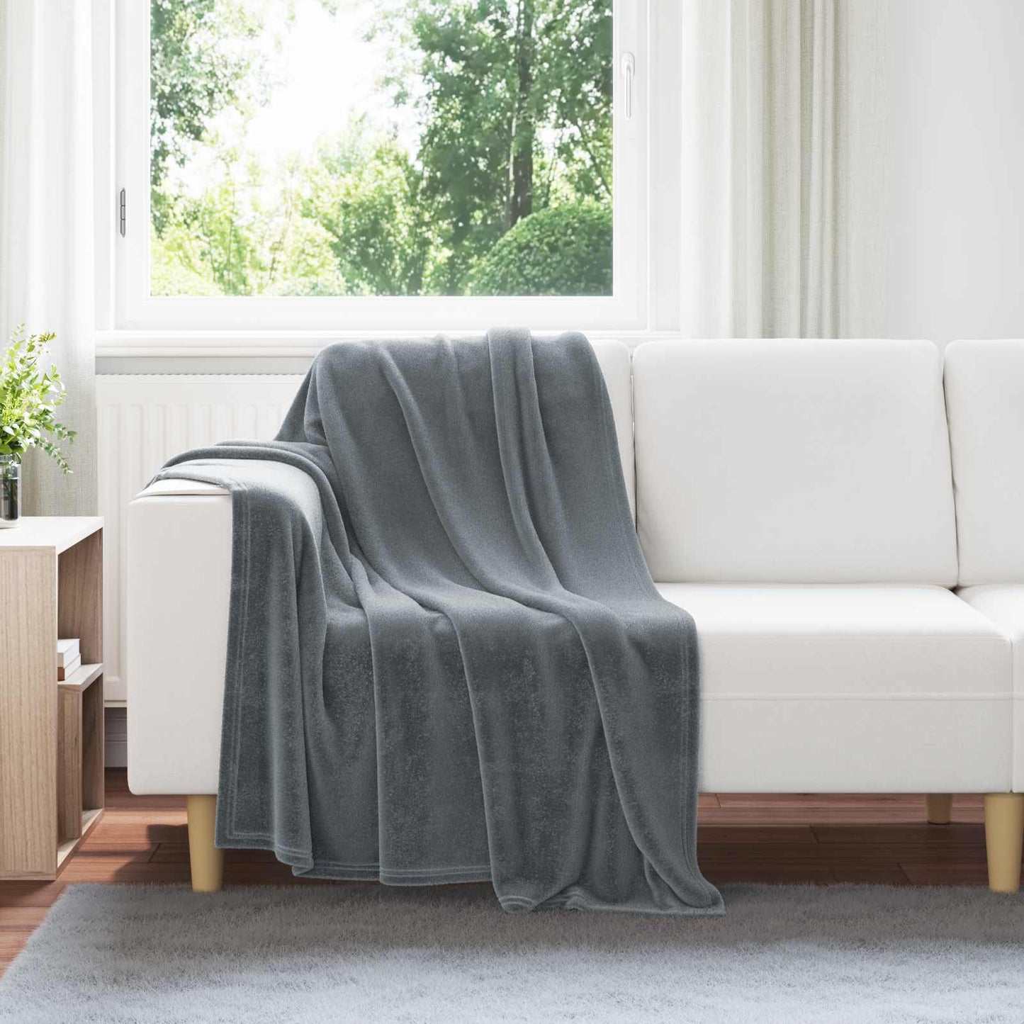 Wohndecke Dunkelgrau 130 x 150 cm 0.51 kg Fleece