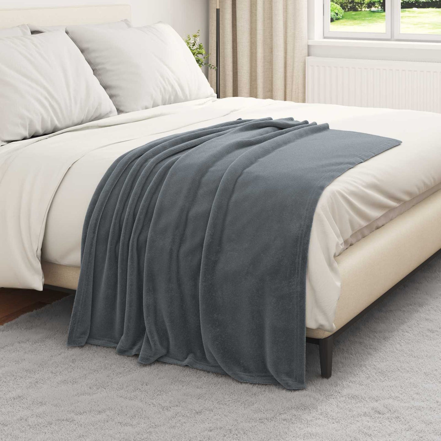 Wohndecke Dunkelgrau 130 x 150 cm 0.51 kg Fleece