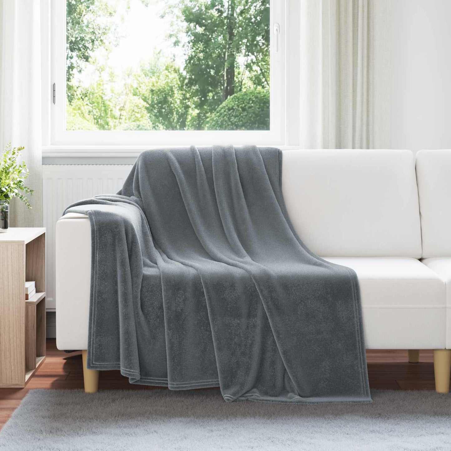Wohndecke Dunkelgrau 150 x 200 cm 0.78 kg Fleece