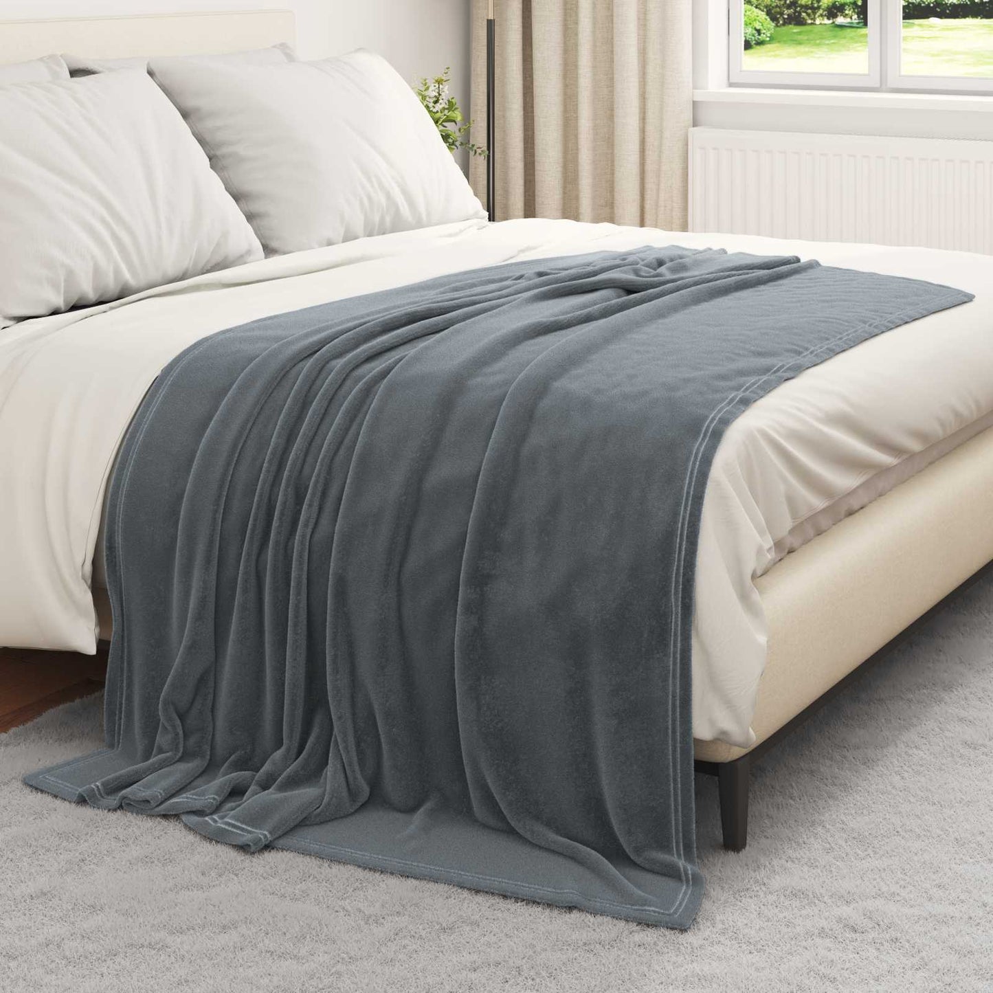 Wohndecke Dunkelgrau 150 x 200 cm 0.78 kg Fleece