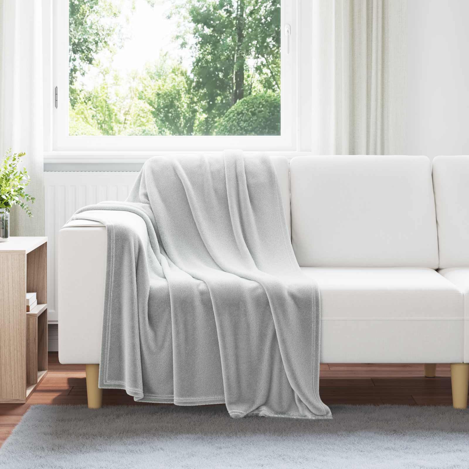 Wohndecke Grau 130 x 150 cm 0.51 kg Fleece